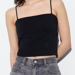 Uniqlo AIRism Cropped Bra Tube Top, Black, Small